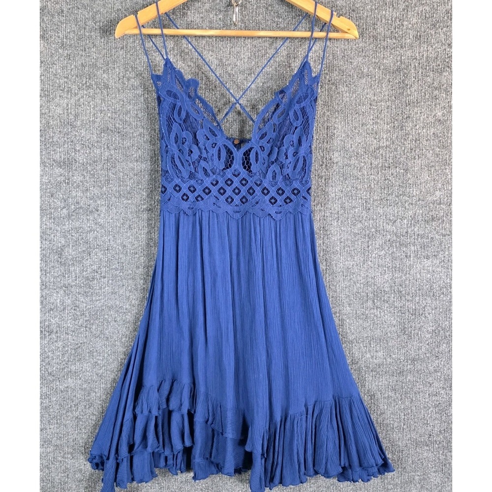 Free People Adella Lace Mini Slip Dress